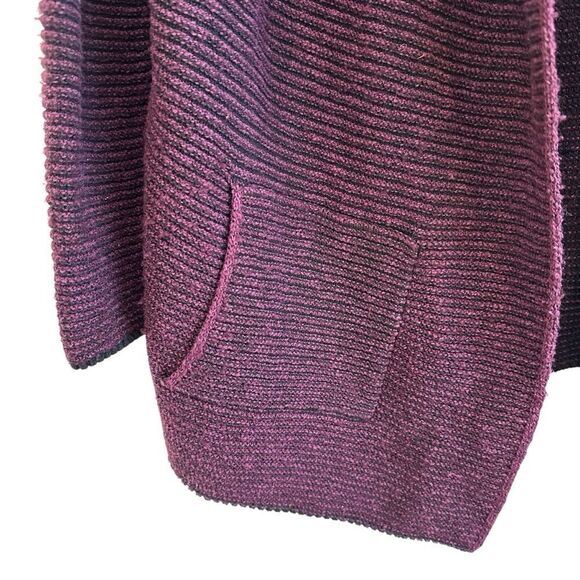 J Jill Maroon Ribbed Knit Open Cardigan Sweater Size Small - Picture 4 of 7